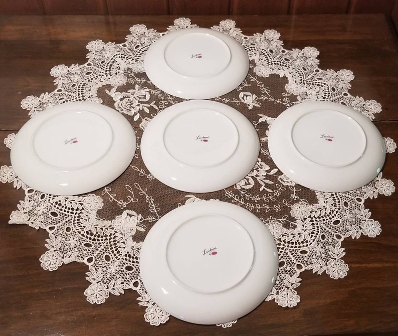 Upnorth Fine Dining Larchmont Cabin Christmas Five 7 12 Salad Dessert Plates Vintage Pine Branch Sango