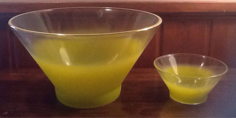 Retro Blendo Chip and Dip Set Buffet Entertaining serving bowl Tailgating Vintage Limey Green
