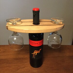 Wine Butler - Wine Caddy - Wine Presentation - Wooden Holder & Glasses