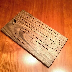 Cribbage Board Walnut, Cribbage Game Board, Christmas Gift