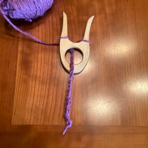 Lucet, Knitting fork, Weaving fork, Cord making, Wooden lucet fork