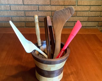 Bowl - Utensil Keeper - Segmented - Wooden Bowl - Wood Bowl