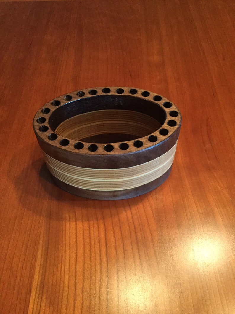 Walnut and Birch Colored Pencil or Artist Brush or Pen Holder