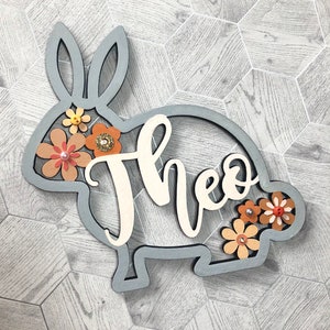 Personalised bunny rabbit Silhouette Name Shape Sign