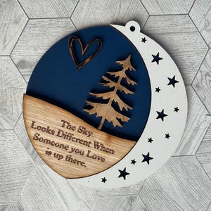 Memorial Christmas Bauble: Engraved Oak Tree Ornament (10cm)