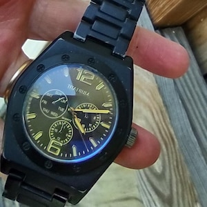 Men&#39;s Titanium Wrist Watch, Sapphire Blue Face