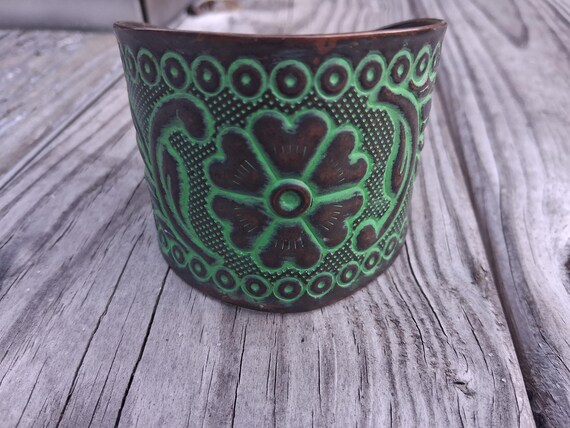 Vintage Copper Cuff Statement Bracelet - image 1
