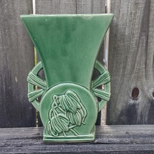 Green McCoy Pottery Vase