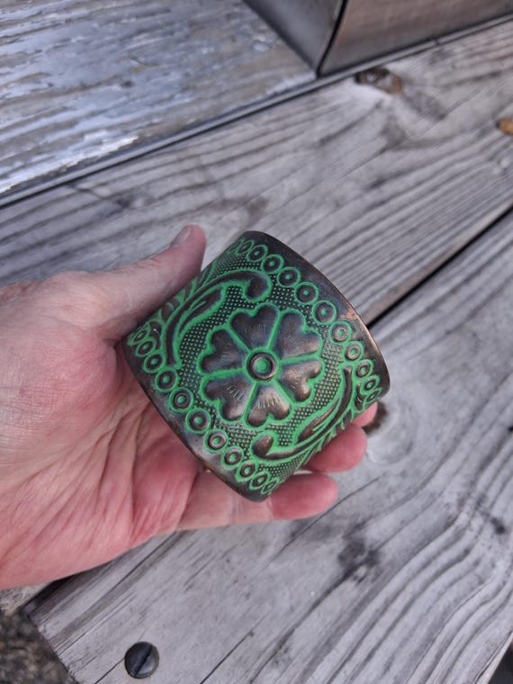 Vintage Copper Cuff Statement Bracelet - image 4