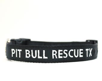 Custom Personalized Embroidered Black Nylon Dog Collar