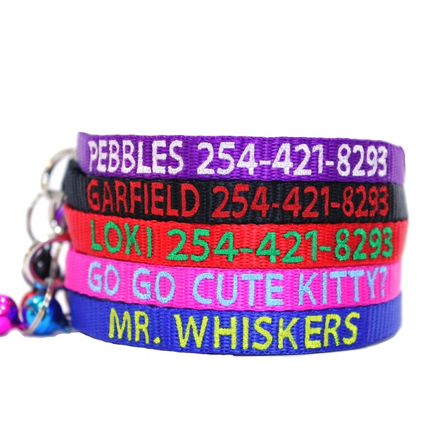 Personalized Cat Collar Boy Breakaway Etsy