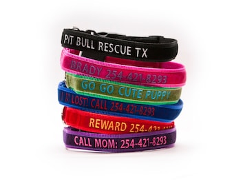 Custom Velvet Personalized Embroidered Dog Collar