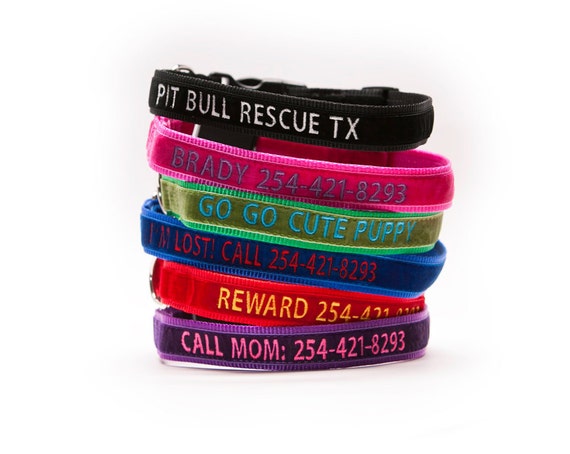 Embroidered dog collars etsy sales