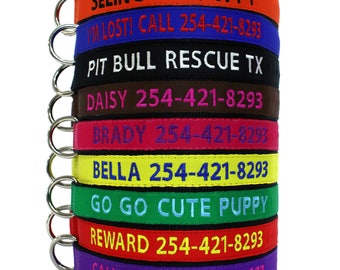Personalized Dog Collar with Custom Embroidery - Include Pet's Name & Phone Number, Durable, Adjustable