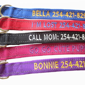 Personalize Dog Collar Reflective Custom Made Embroider With Name image 2