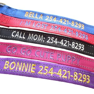 Personalize Dog Collar Reflective Custom Made Embroider With Name image 5