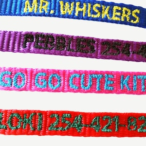 Cat Collar Breakaway Personalize Custom Embroider Nylon With Cute Bell Monogram image 4