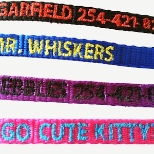 Cat Collar Breakaway Personalize Custom Embroider Nylon With Cute Bell Monogram image 3