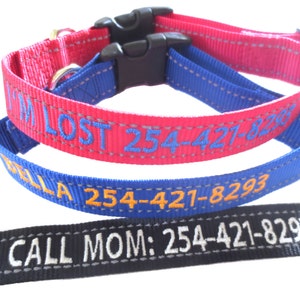 Personalize Dog Collar Reflective Custom Made Embroider With Name image 6