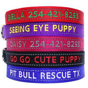Personalize Dog Collar Reflective Custom Made Embroider With Name image 4