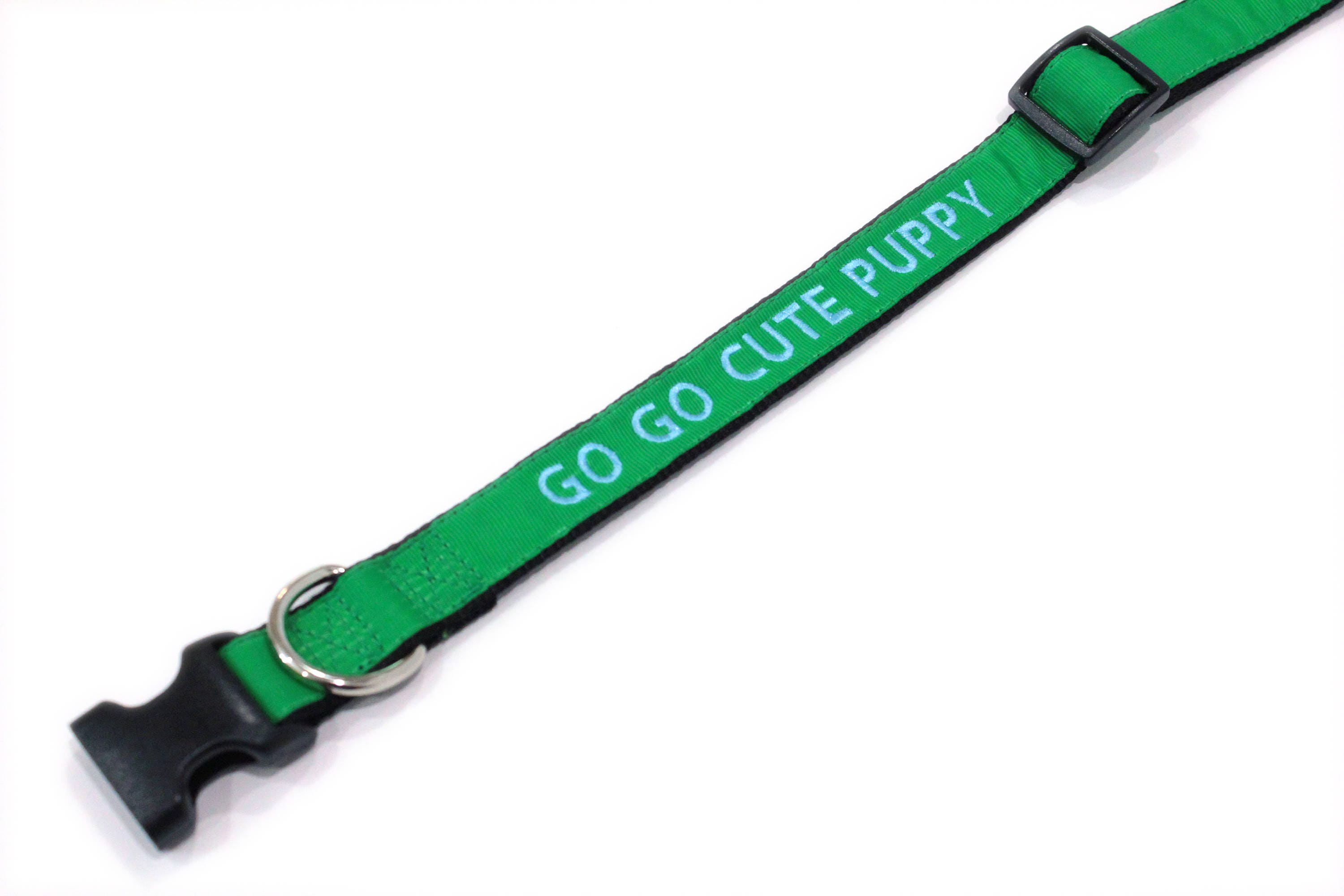 Custom Personalized Embroidered Green Nylon Dog Collar