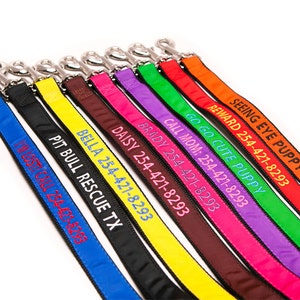 Custom Personalized Embroidered Dog Leash