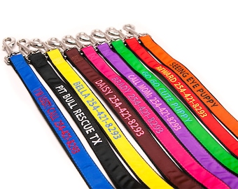 Custom Personalized Embroidered Dog Leash