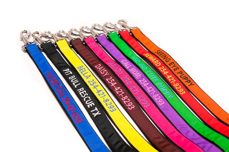 Custom Personalized Embroidered Dog Leash immagine 1