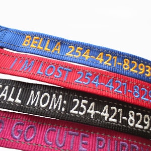 Personalize Dog Collar Reflective Custom Made Embroider With Name image 3