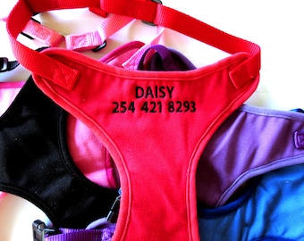Custom Personalized Embroidered Dog Harnesses