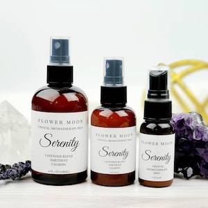 Stress Relief Aromatherapy Spray, Amethyst Crystal Infused, Reiki Energy Healing Room Spray, Anxiety Relief, Calming, Sleep, Self-Care Gift image 1