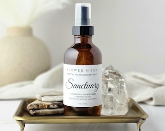 Sanctuary Aromatherapy Mist, Safe Space Soothing Spray, Crystal‑Infused for Rest & Protection, Reiki Energy Charged, Spiritual Gift