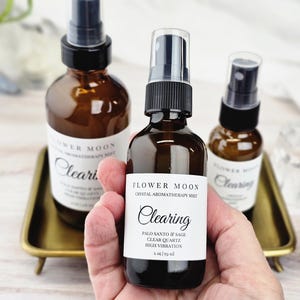 Energy Clearing, Aromatherapy with Palo Santo & Sage, Crystal Infused Room Spray, Reiki, Meditation, Yoga, Positive Energy, New Home Gift image 3