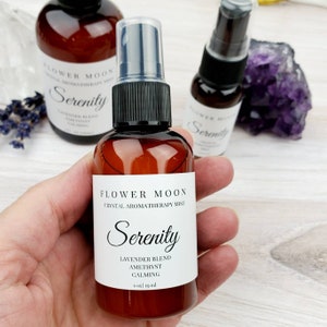 Stress Relief Aromatherapy Spray, Amethyst Crystal Infused, Reiki Energy Healing Room Spray, Anxiety Relief, Calming, Sleep, Self-Care Gift image 2