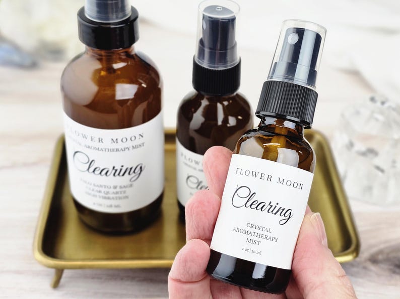 Energy Clearing, Aromatherapy with Palo Santo & Sage, Crystal Infused Room Spray, Reiki, Meditation, Yoga, Positive Energy, New Home Gift image 4