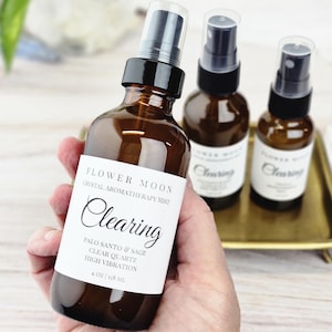 Energy Clearing, Aromatherapy with Palo Santo & Sage, Crystal Infused Room Spray, Reiki, Meditation, Yoga, Positive Energy, New Home Gift image 2