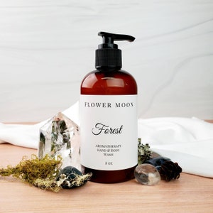 Forest Aromatherapy Hand & Body Wash, Forest Bathing, Grounding, Woodland Essential Oils, Crystal Infused, High Vibration Self-Care Gift!