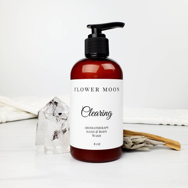 Energy Clearing Hand & Body Wash, Palo Santo and Sage, Aromatherapy Soap, Yoga, Meditation, Reiki, High Vibration Self-Care Gift!