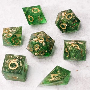 Royal Elm - 7 Piece Handmade D&D Dice| Hand Crafted Dungeons and Dragons Dice