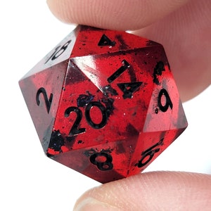 Infernal - Single D20 D&D Würfel | Handgefertigte Dungeons and Dragons Würfel