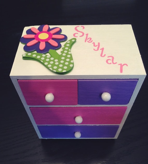 Pink Customized Jewelry Box Customized Jewelry Box Girls Etsy