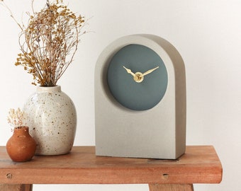 Concrete/Cement Inchyra Blue Desk Clock - Handmade