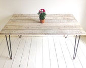 Rustic Industrial Hairpin Leg Dining Table