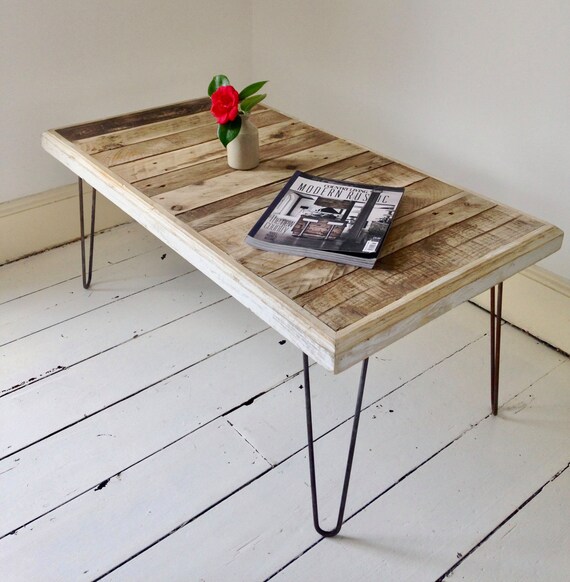 Rustic Industrial Hairpin Leg Coffee Table Etsy