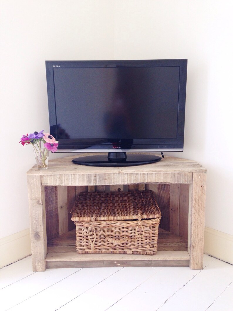 Handmade Rustic Corner Table/tv Unit. Reclaimed and Recycled Wood Etsy