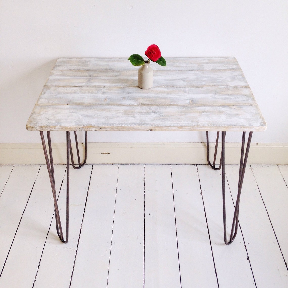 Rustic Industrial Hairpin Leg Dining Table / Desk Etsy