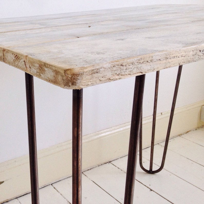 Rustic Industrial Hairpin Leg Dining Table / Desk Etsy