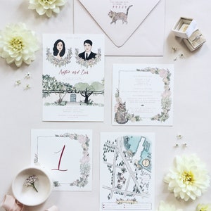 Illustrated Invitation Suite Samples | Assorted Design Samples | Custom Hand Drawn Stationery Suite Samples for Weddings & Special Events