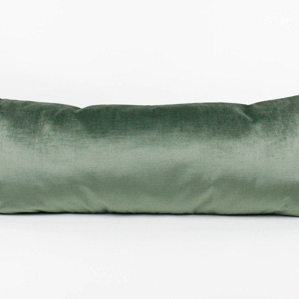 Light Green / Olive / Sage / Moss Velvet Lumbar Pillow Cover. Extra long Sizes Available