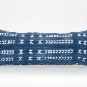 Extra Long African Indigo Blue Shibori Lumbar  #4
